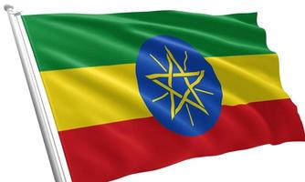 close up waving flag of Ethiopia photo