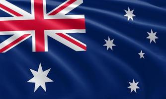 close up waving flag of Australia photo