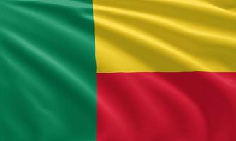 close up waving flag of Benin photo