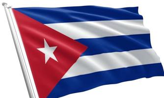 close up waving flag of Cuba photo