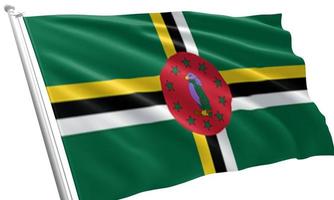 close up waving flag of Dominica photo