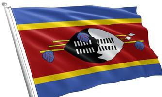 cerrar ondeando la bandera de eswatini o swazilandia foto