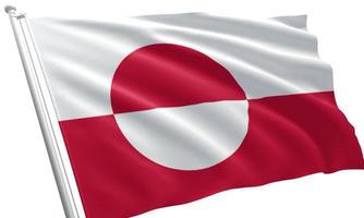 Cerrar ondeando la bandera de Groenlandia foto