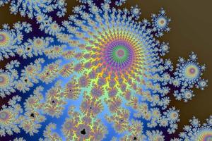 Beautiful zoom into the infinite mathematical mandelbrot set fractal. photo