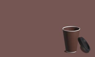 Coffee cup mock-up. Render realistic 3d illustration. Package mockup design for branding. Coffee away. coffee to go photo