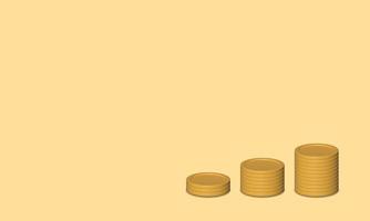 Cartoon gold coin icon isolated. Gold 3d coin visual for composition. Isolated 3d render coin icon photo