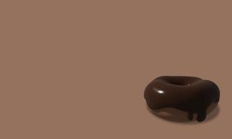 Chocolate donut or doughnut 3d rendering photo