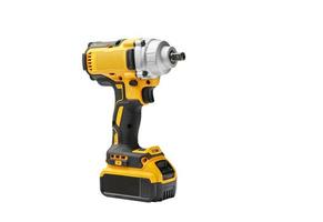 Power tool ,Mid-Range Cordless Impact Wrench with battery on white background photo