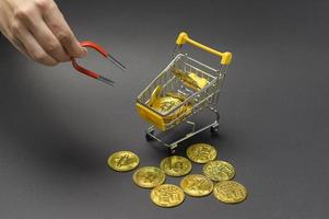 Cryptocurrency bitcoin the future coin,bitcoin mining and Technology global network connections concept photo