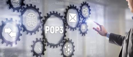 POP3. Post Office Protocol Version 3. Standard internet protocol photo