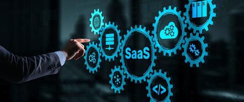 SaaS, Software as a Service. Internet and networking Technology concept photo