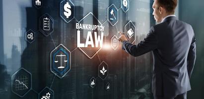 Bankruptcy law concept. Insolvency law. Company has problems photo