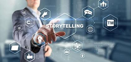 narración. Concepto de negocio de educación y literatura de narración de historias. capacidad para contar historias