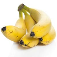 Natural bananas on white photo