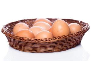 Brown eggs in basket photo