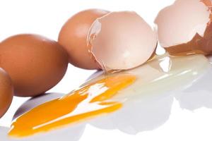 Closeup of cracked egg photo