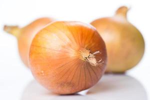 Fresh onion on white background photo