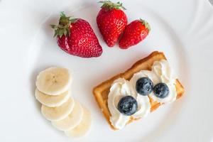 Belgian waffles with berrys photo