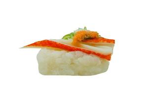Japanese sushi isolated on white photo