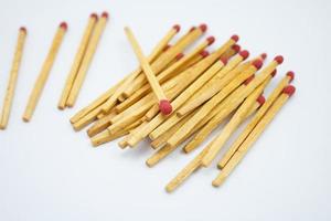 Matches on white background photo