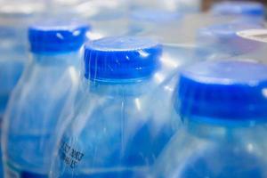 water bottles in plastic pack photo