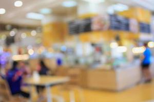 abstract blurred people in food and coffee shop photo