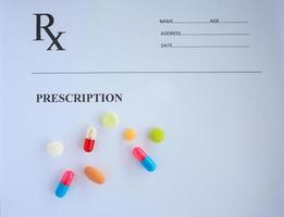 Pills on a Prescription Form photo