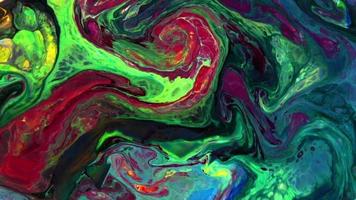 abstrakte farbenfrohe galaktische sakrale flüssige Tinte bewegt Texturhintergrund wellenartig. video