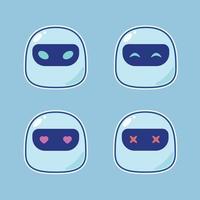 Cute Robo Emoticon Pack vector