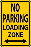 No Parking Loading Zone Sign On White Background vector