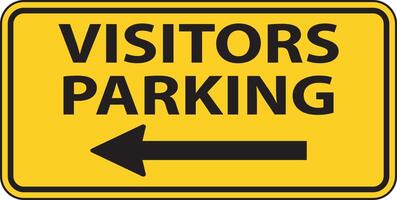 Visitors Parking Left Arrow Sign On White Background vector