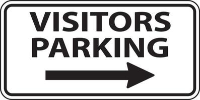 Visitors Parking Right Arrow Sign On White Background vector