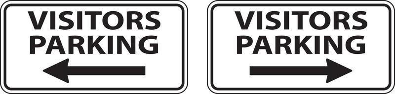 Visitors Parking Right Arrow Left Arrow Sign On White Background vector
