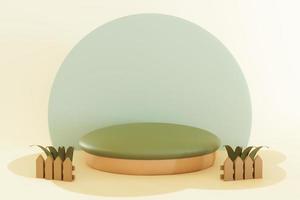 3D rendering scene with podium and abstract background. podium for cosmetic product presentation. photo