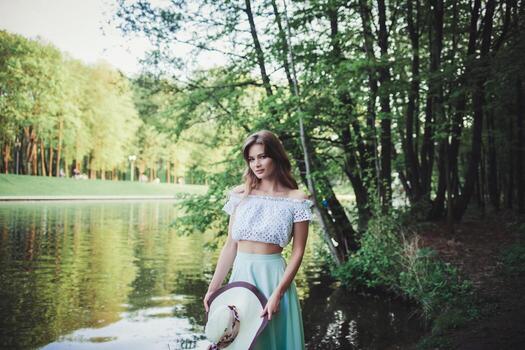 Summer portrait of young woman photo