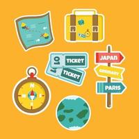 Sticker Travel Element Bundle vector