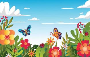 Spring Bugs and Insect Background vector
