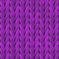 Purple realistic knitted texture for wallpaper and background. Vector seamless pattern. Illustration with closeup of woolen fabric for wrapping paper, winter design, postcard.