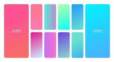 Pastel gradient smooth and soft vibrant color background set.