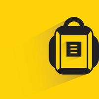 school bag icon on yellow background vector