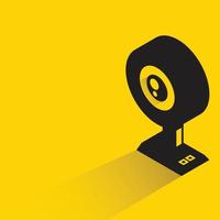 web camera icon on yellow background vector