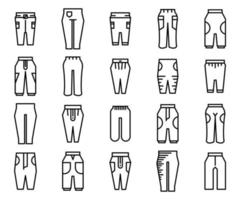 fashion trouser pants line icons vector