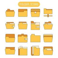 folder and document file icons vector