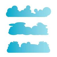 paisaje de nubes azules sobre fondo blanco vector