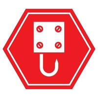 industrial crane hook symbol red signage vector