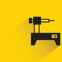 robot machine icon yellow background vector illustration