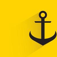 anchor icon with shadow illustration vector