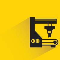 robotic machine icon yellow background vector illustration