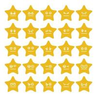 happy star emoticon vector set