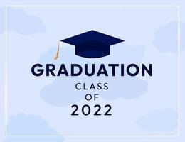 clase de fondo de graduación de 2022 con nubes y diseño de vector de confeti